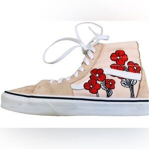 Vans Pink Disney X Sk8-HI Mickey & Minnie Suede Embroidered  Sz 7.5 Women 6 Men